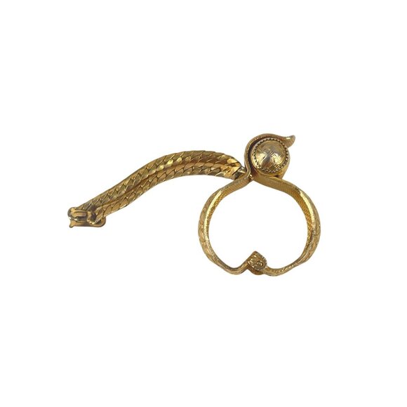 Vintage Scarf Glove Clip Gold-Tone Adjustable Intricate Detailing & Textured Des - Picture 1 of 6